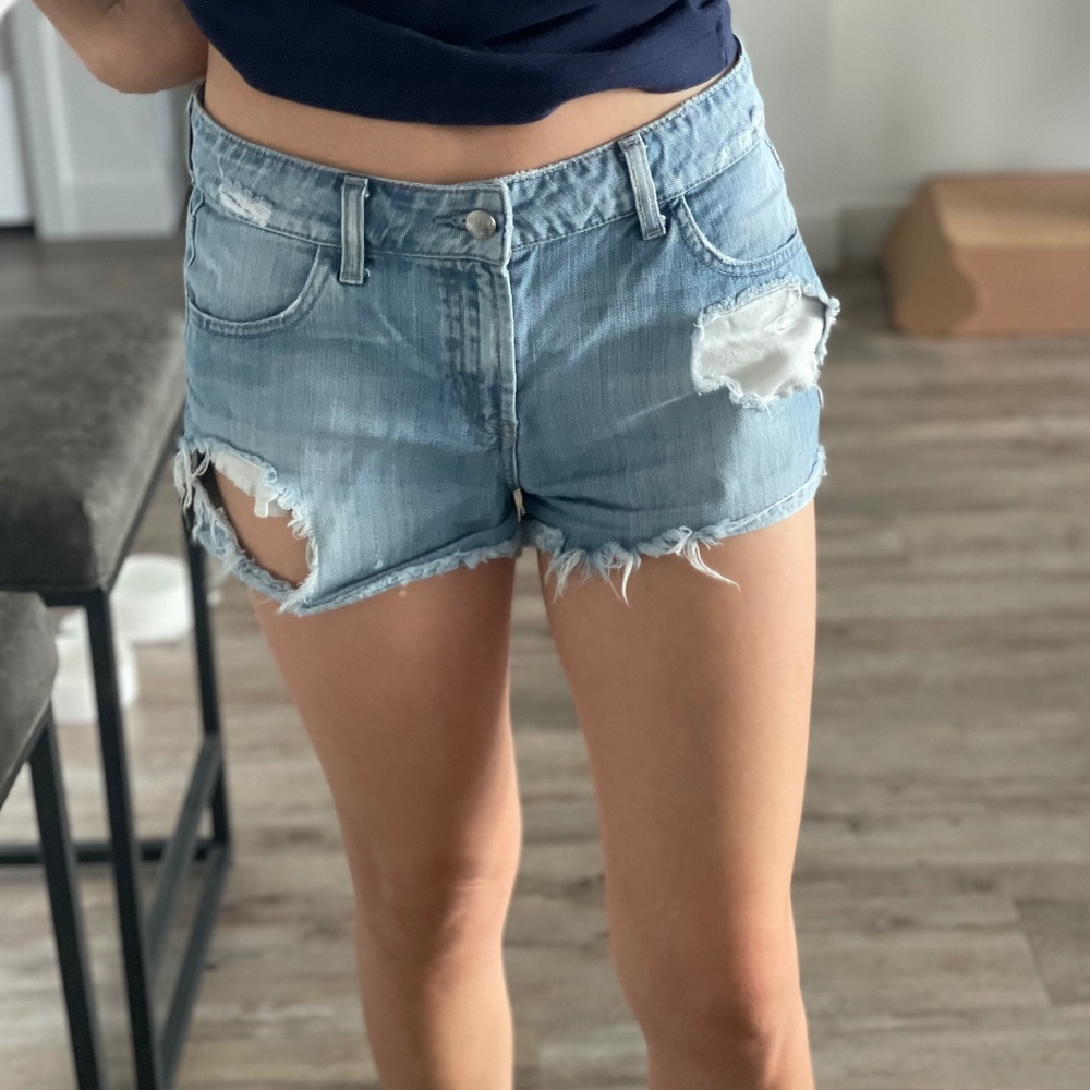 GUESS Distressed Denim Shorts